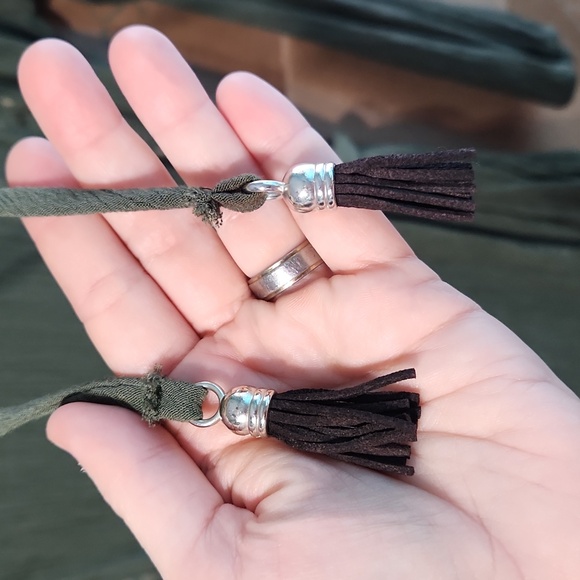 $5☃️Faded Glory Green Embroidered Tie Neck w/Tassels Elastic Sleeve Hems Xl - Picture 3 of 7